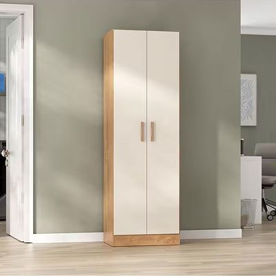 Armário Multiuso Atualle Bahamas 170cm 2 Portas MDP 12mm Canelato com Off White