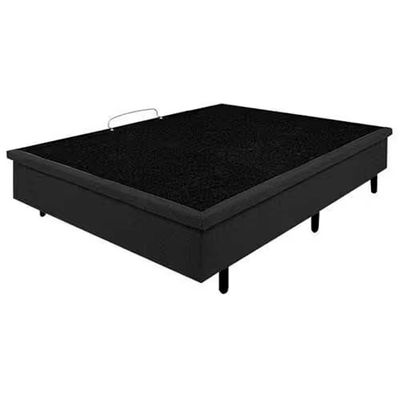 Colchão de Casal Turquia com Molas Ensacadas e Pillow Inn Biflex + Box MGA Lift Cotton com Baú e Pistão à Gás Branco/Grafite/Preto