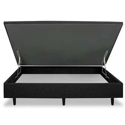 Colchão de Casal Turquia com Molas Ensacadas e Pillow Inn Biflex + Box MGA Lift Cotton com Baú e Pistão à Gás Branco/Grafite/Preto