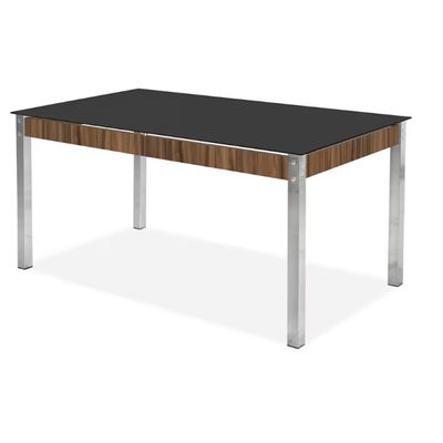 Mesa de Jantar Aço Nobre Claudia com Tampo Kanon e 6 Cadeiras Chocolate/Marrom/Nogal