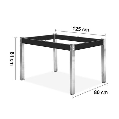 Mesa de Jantar Aço Nobre Cláudia com Tampo Kanon e 4 Cadeiras Chocolate/Marrom/Preto