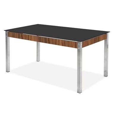 Mesa de Jantar Claudia com Tampo Kanon 6 Cadeiras Aço Nobre Chocolate/Marrom/Nogal