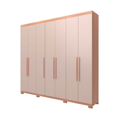 Guarda Roupa Bartira Diplomata com 7 Portas e 6 Gavetas Cômoda Diplomata com 5 Gavetas Cabeceira para Cama Box Casal e Queen Diplomata Avelã/Capuccino