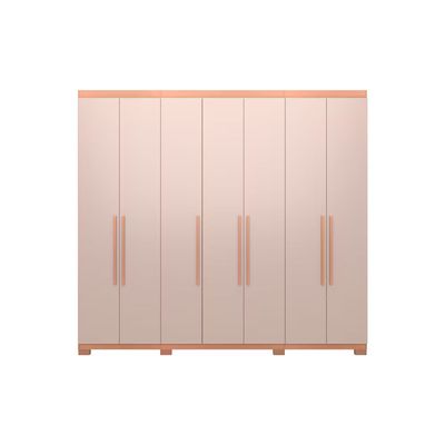 Guarda Roupa Bartira Diplomata com 7 Portas e 6 Gavetas Cômoda Diplomata com 5 Gavetas Cabeceira para Cama Box Casal e Queen Diplomata Avelã/Capuccino