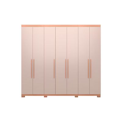 Guarda Roupa Bartira Diplomata com 7 Portas e 6 Gavetas Cômoda Diplomata com 5 Gavetas Cabeceira para Cama Box Casal e Queen Diplomata Avelã/Capuccino