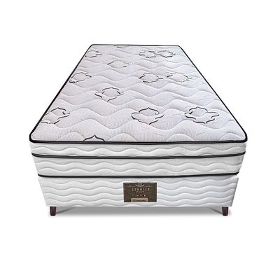 Cama Box Solteiro Cama Inbox Moderne Ortopédico com Camada Especial de Espuma D45 63x88x188cm Branco /Grafite