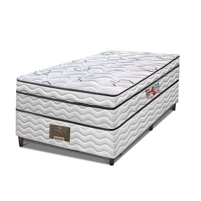 Cama Box Solteiro Cama Inbox Moderne Ortopédico com Camada Especial de Espuma D45 63x88x188cm Branco /Grafite
