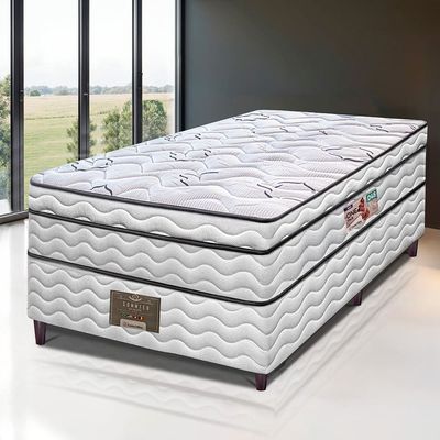 Cama Box Solteiro Cama Inbox Moderne Ortopédico com Camada Especial de Espuma D45 63x88x188cm Branco /Grafite