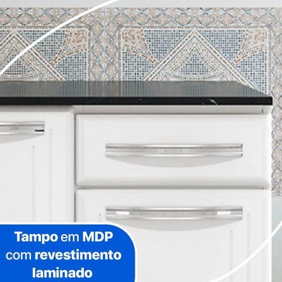 Balcão Triplo Smart Esmeralda 1 Gaveta Com Tampo Telasul Branco