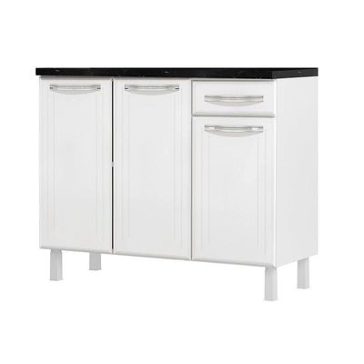 Balcão Triplo Smart Esmeralda 1 Gaveta Com Tampo Telasul Branco