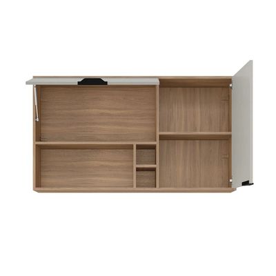 Armário Aéreo Demóbile Firenze com 2 Portas 2 Prateleiras e Nichos Amêndoa/Nude Prime TX Amêndoa/Nude Prime TX