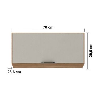 Armário de Geladeira Demóbile Firenze com 1 Porta Basculante Amêndola/Nude Prime TX Amêndola/Nude Prime TX