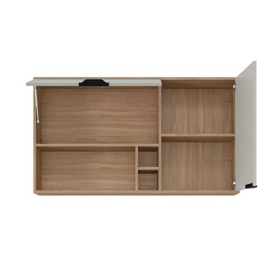 Armário Aéreo Demóbile Firenze com 2 Portas 2 Prateleiras e Nichos Amêndoa/Nude Prime TX Amêndoa/Nude Prime TX