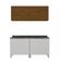 Cozinha Compacta Rubi com 4 Portas, Balcão Duplo Grapia 160 cm Largura Bartira Branco, Marrom e Bege