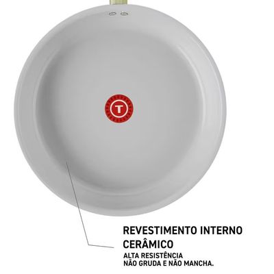 Conjunto de Panelas Recycled Ceramic 9 Peças Antiaderente Verde T-Fal Verde