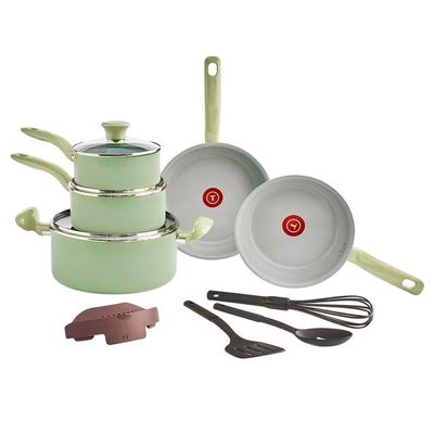 Conjunto de Panelas Recycled Ceramic 9 Peças Antiaderente Verde T-Fal Verde