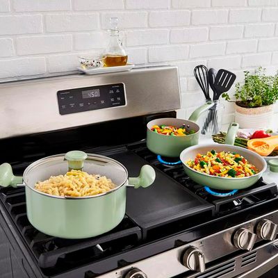 Conjunto de Panelas Recycled Ceramic 9 Peças Antiaderente Verde T-Fal Verde
