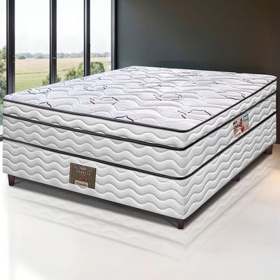 Cama Box Casal Cama inBox Moderne Ortopédico com Camada Especial de Espuma D45 63x138x188cm - Branco/Grafite Branco /Grafite