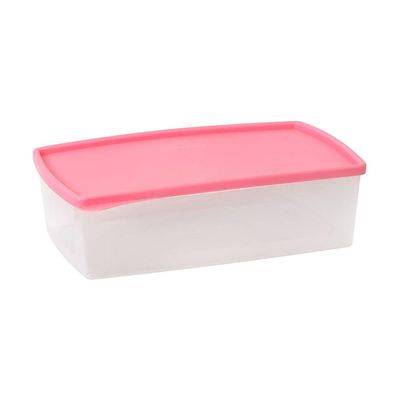 Pote Hermético Retangular 1,4l Plasvale Rosa