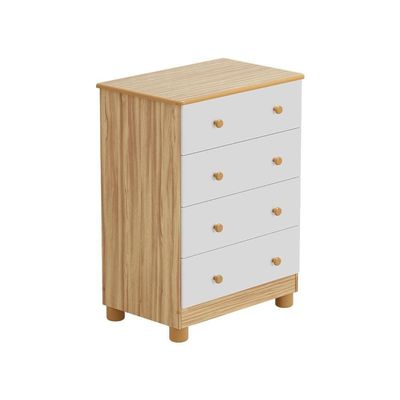 Berço Americano + Cômoda Infantil Peroba Duda Plus com 4 Gavetas - 65,1cm de largura Branco e Amêndoa