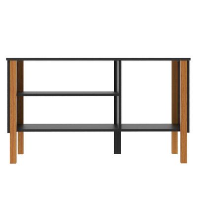Rack Tv 43 Polegadas 90cm Com 3 Prateleiras Asteca - Preto E Cedro