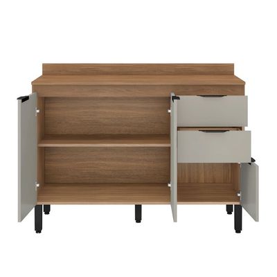 Balcão Demóbile Firenze com 3 Portas 2 Gavetas e 1 Prateleira Amêndoa/Nude Prime TX Amêndoa/Nude Prime TX