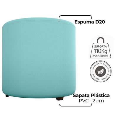 Puff Redondo Copenhage 43cm Veludo Deluxe Milani Store Verde