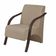 Poltrona Vênus 1 Lugar Braço Madeira Dsalla Suede Cappuccino.