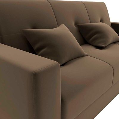 Sofá Cama Casal Premium 3 Lugares Com Baú 2,08 Larg Pamela Matrix Veludo Capuccino