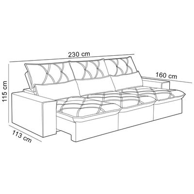 Sofá Retrátil Reclinável Para Sala 3 Lugares 230cm Aires F04 Veludo Marrom Escuro - Lyam Decor