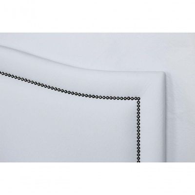 Cabeceira Queen Curva Luxo 160x60 Courino Branco - Tachas Fumê