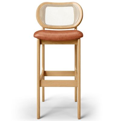 Kit 03 Banquetas Altas Para Cozinha Bancada Sala Tela Betta Fixa L02 Couríssimo Camel - Lyam