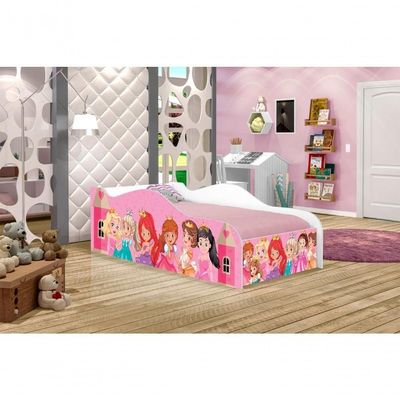 Cama Fun Princesas Solteiro Com Colchão
