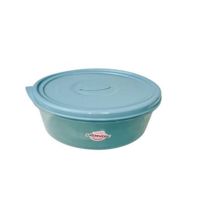 Pote Redondo Para Micro-ondas E Freezer Com Válvula 3l Azul