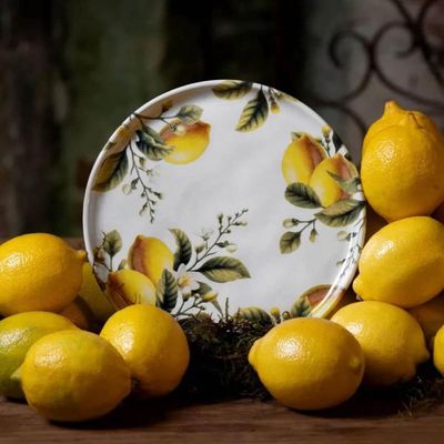 Kit 4 Pratos De Sobremesa Bio Limonata 21,5cm Porto Brasil Cerâmica Servir Torta