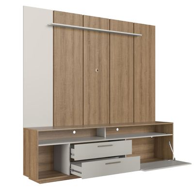Home Rack E Painel Para Tv Até 75 Polegadas Com Iluminação Led Reims Arenas
