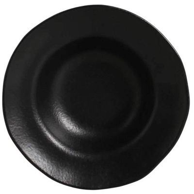 Prato para Sobremesa Porto Brasil Cerâmica 250ml Preto Matte Orgânico 19cm Mesa Posta