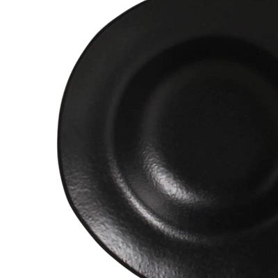 Prato para Sobremesa Porto Brasil Cerâmica 250ml Preto Matte Orgânico 19cm Mesa Posta