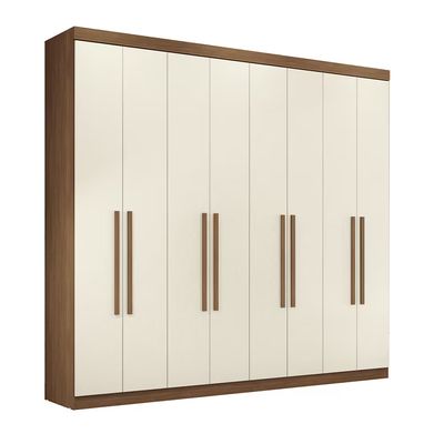 Guarda-Roupa Casal Master New com 8 Portas 4 Gavetas e 10 Prateleiras 238,8cm de largura Santos Andirá Jatobá com Areia