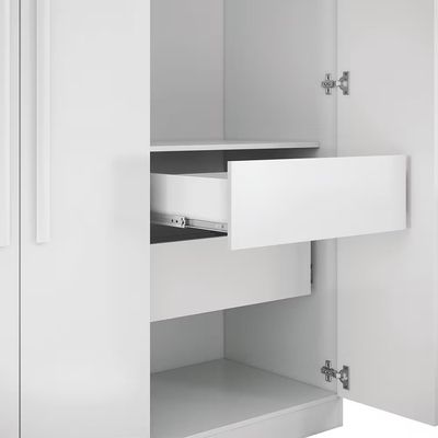 Guarda-Roupa Casal Master New com 8 Portas 4 Gavetas e 10 Prateleiras 238,8cm de largura Santos Andirá Branco