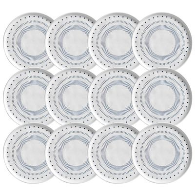 Kit 12 Pratos para Sobremesa Branco Cerâmica 21,5cm Buffet