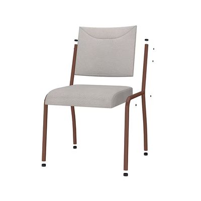Mesa de Jantar Retangular Alexa com Tampo de Vidro de 140X80cm com 4 Cadeiras de Jantar Revestimento em Courino Fabone Off White