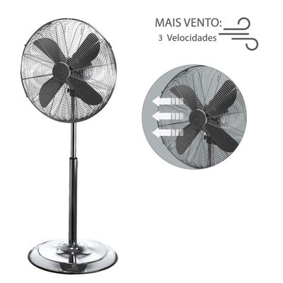 Ventilador de Coluna 40cm Spirit Retro com 3 Velocidades e Função Oscilação Chumbo Metálico / 110V