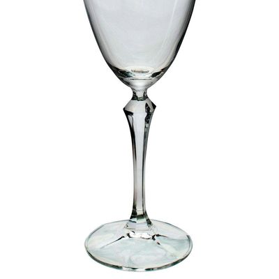 Conjunto de 6 Taças para Água Bohemia Silver Rim 350ml Transparente