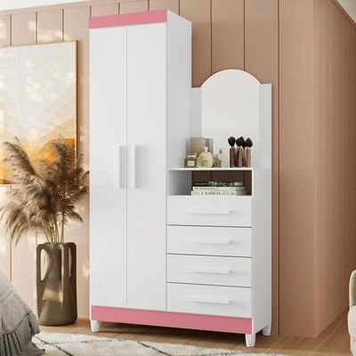Cômoda Palumóveis New Capri com 2 Portas e 4 Gavetas 103cm de Largura Branco/Quadriflex