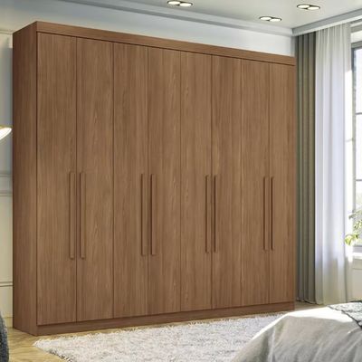Guarda-Roupa Casal Master New com 8 Portas 4 Gavetas e 10 Prateleiras 238,8cm de largura Santos Andirá Jatobá