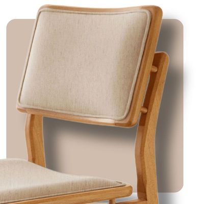 Conjunto Com 2 Banquetas Eva Moderna Linho Off Imbuia Natural