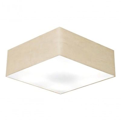 Plafon Quadrado Md-3002 Cúpula Em Tecido 15/50x50cm Rústico Bege - Bivolt
