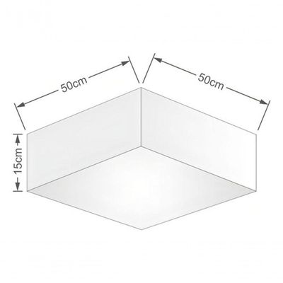 Plafon Quadrado Md-3002 Cúpula Em Tecido 15/50x50cm Rústico Bege - Bivolt