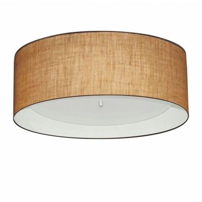 Plafon Para Quarto Cilíndrico Sq-3008 Cúpula Cor Palha Branco
